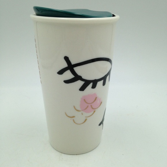 Starbucks Siren Face 2014 Anniversary To Go Coffee Cup Mug 12oz Double Walled - Picture 3 of 9